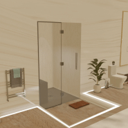 Hammam kit de construction cabine de douche avec paroi vitrée à carreler 120 x 120 - Générateur vapeur inclus_3