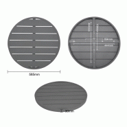 Plateau de table rond en aluminium gris foncé 580 mm | Bolero - FX037_3