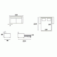 Canapé convertible Nordic - Matelas 16 cm - Système express - Sommier à lattes 120 cm - Tweed gris clair - RENATONISI_3