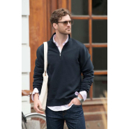 Sweat unisexe - Fermeture éclair ¼ à la mode - Glendale Unisexe - Bleu Marine - Nimbus_3