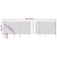 Vidaxl clôture à mailles losangées avec piquet d'ancrage vert 1,4x25 m 153931_3