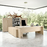 Bureau monochrome TAK avec rangement intégré - Mobel Linea - 225, Acacia clair, Droite_0
