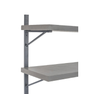 Étagère murale RIGZ - 5 planches en bois et métal gris - Design moderne - L121 x H190 x P40 cm_3