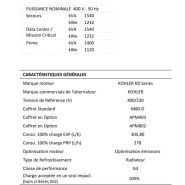KD1500-E 50 Hz Groupe électrogène industriel - Kohler - 1540 kVA - moteur KD Series, classe G3, 400/230 V_3