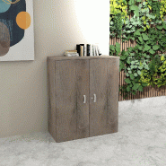 Armoire de bureau monocolore hauteur 121 cm - Mobel linea - 100, Chêne grisé_3