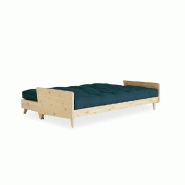 CANAPÉ 3 PLACES CONVERTIBLE INDIE STYLE SCANDINAVE FUTON BLEU PROFOND COUCHAGE 130*190 CM._3