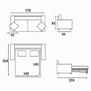 Canapé convertible DAY Express - Mono assise - Matelas 14 cm en mousse polyuréthane - Rouge - Fabrication artisanale italienne_3