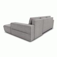 Canapé d'angle scandinave ZELI gris clair - Convertible avec méridienne à droite et coffre de rangement_3