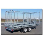 Remorque équipée de roues indépendantes 185 R 14 et freins à inertie