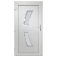 Vidaxl porte d'entrée blanc 108x200 cm pvc 3187924_3
