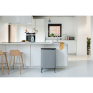 Poubelle tri sélectif Brabantia Bo Touch Bin Hi - 2 x 30 litres - Mineral Concrete Grey - Acier - Garantie 10 ans_3