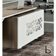 Bureau de direction X8 en verre blanc - Officity - 191, Droite, Wengé_0