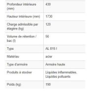 140190W - Armoire de sécurité AL 815 I, double paroi, 3 étagères, stockage de produits toxiques, nocifs et inflammables_3