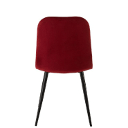 Chaise Helena Bordeaux - Métal laqué noir et tissu velours pour salle à manger_3