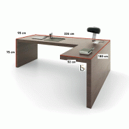 Bureau de direction avec retour Kyo Light - Martex. - 226, Noyer canaletto, Droite_3
