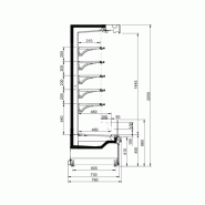 Vitrine réfrigérée verticale murale PENCIL EFFICIA NOIRE - 1m, 5 niveaux, sans porte, noir_3