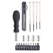 Set d'outils - 20 pièces dans un étui en plastique en forme de roue de voiture - couleur noire_3