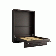 Armoire lit escamotable Mykonos Wengué - Couchage 140x200 cm - Ouverture assistée et design chic_3