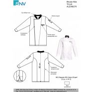 Alexmlp000 - Veste de cuisine SNV - manches longues, col noir, coton/poly 50/50_3