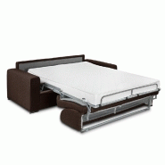 Canapé lit 4 places Dreamer - Convertible express 160x197 cm avec matelas Excellence Literie 16 cm - Tissu NEO marron_3
