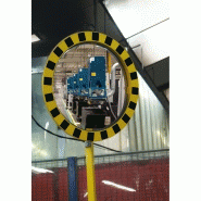 Miroir industrie et logistique - cadre jaune et noir - vision 90° - garantie 3 ou 5 ans_3