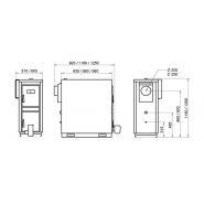 Chaudière à bois performante Sirio s25 avec grande chambre de combustion