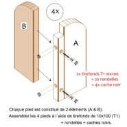 Table Elite Carrée - Réf: EC230 - Piétement et Plateau Bois - 2,30m x 2,30m x 0,75m_3