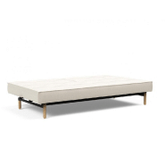 Canapé-lit convertible Innovation Living Splitback Styletto - pieds en chêne naturel - tissu bouclé Off White - 115x210 cm_3