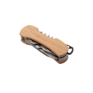 Couteau de poche multifonctionnel en acier inoxydable avec mousqueton et manche en bambou - 9 fonctions_3