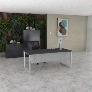 Bureau droit individuel Star - Mobel Linea - 160, Alu, Anthracite, Oui_0