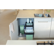 Poubelles encastrables Brabantia Sort & Go - 2 x 15 Litres - Dark Grey - Tri des déchets discret_3
