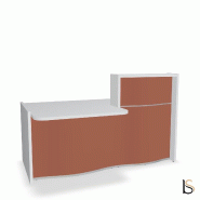 Banque d'accueil compacte WAVE avec plateau bas - MDD - 178, Gauche, Rouge mat_0