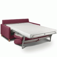 Canapé convertible OGGETTO - Matelas 16 cm - Système express - Sommier à lattes 140 cm - Velours vieux rose - RENATONISI_3
