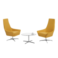 Fauteuil Anak dossier haut - neuf - système giratoire - base en acier chromé_3