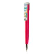 Stylo à bille twist en plastique - large clip personnalisable - encre bleue - couleur fuchsia_3