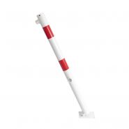 Pro-park-lock-tri (203032) - potelet rond de sécurité rabattable - groupe rms - avec clé pompier sur platine - matériau : acier galvanisé, peint en blanc_3