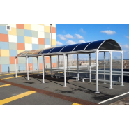 Abri vélos - modèle Vision - structure en tube carré et toiture polycarbonate_4