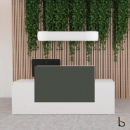 Bureau d'accueil Pano avec façade colorée - Ofitres - Vert Sauge mat_0