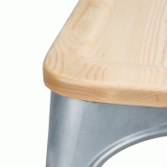Chaises en acier avec assise en bois - Lot de 4 - GM642 | Bolero_3