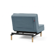 Fauteuil design Dublexo Stem convertible lit 90x115 cm - Pieds obus chêne naturel - Tissu soft indigo_3