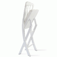 Lot de 2 chaises pliantes Napoléon III - Bois de hêtre vernis - Galette amovible - Usage intérieur/extérieur_3