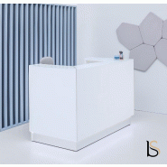Banque d'accueil lumineuse LINEA version droite, coloris noir - MDD - Sans, Blanc_3