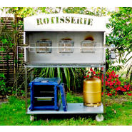 Chariot tourne broche inox pratique, esthétique et personnalisable mobigrill : l'accessoire pour travailler partout confortablement_3