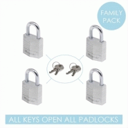 Lot de 4 cadenas à clé MASTER LOCK - Aluminium résistant à la corrosion - l. 20 mm - Cylindre à 3 goupilles_3