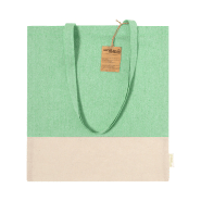 Tote bag - bicolore en coton recyclé 120 g/m² avec anses longues et étiquette distinctive_3