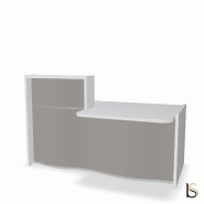 Banque d'accueil compacte WAVE avec plateau bas - MDD - 200, Droite, Taupe mat_0
