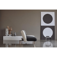 Innovation Living - Canapé lit design Unfurl convertible 200x120 cm - Tissu bouclé Black Raven & Off White_3