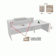 Banque d'accueil Design & Ergonomique : La solution idéale pour Cabinets Médicaux - 242, Blanc, Droite, Non, Acacia clair_3