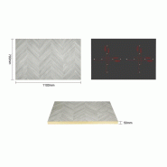 Plateau de table rectangulaire Chevron 1 100 mm x 700 mm | Bolero - FU513_3