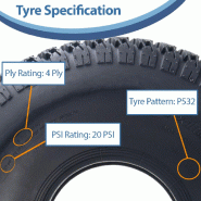 22.5x10.00-8 4ply Grass Tyre pour John Deere Gator, Turf Lawn, Utility (Set of 4)_3